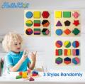 Wooden Geometric Shapes Puzzle - Multicolor Kids Early Educational Toys. 