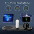 Xoxixl 15W Wireless Charger 3 in 1 Wireless Charging Stand Dock for Apple iWatch Series 7 6 SE 5 4 3 2, AirPods Pro 3 2 1,Apple 13,13 Mini,13 ProMax,12,12 ProMAX,11,11 ProMax,XR,X,8, Galaxy Note, S Series Adapter Not Included.. 