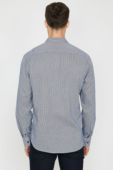 Koton%20Men's%20Navy%20Blue%20Button%20Detailed%20Shirt%209KAM64336OW%20-%20Image%205