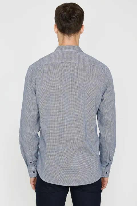 Koton%20Men's%20Navy%20Blue%20Button%20Detailed%20Shirt%209KAM64336OW%20-%20Image%205