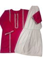 customize white gharara and shoking pink shirt beautifull combination dress for girls. 