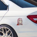 13cm for Zero Two Darling In The FranXX Bumper Anime Products Stickers on Car Accessories Sunscreen and Waterproof Decoration. 
