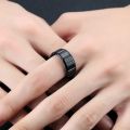 Exquisite Competitive Men Stainless Steel Vintage Onyx Black Tourmaline Ring. 