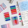 【FUN LIVE】 Korean Stationery Sticky Note Self-Adhesive Bookmark Page Marker Weekly Planner Sticky Tabs Transparent Stickers School Supplies. 