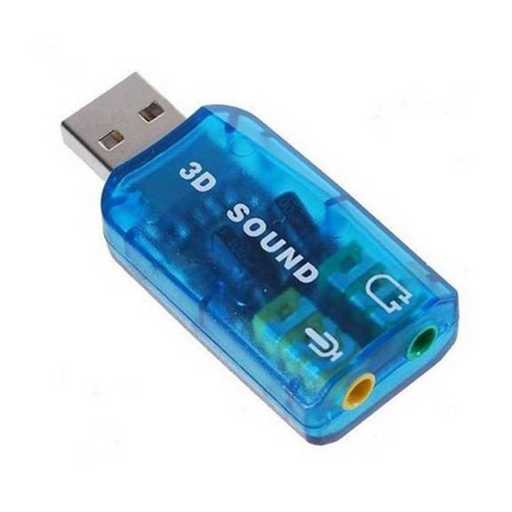 3D USB Sound Card Adapter With 3.5mm Jack For PC & Laptop plug & play