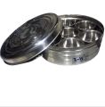 7 Partitions Large Spices Container Round Box Stainless Steel. 