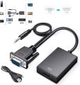Premium VGA to HDMI Connector Adapter - High Quality, Audio Support. 