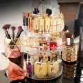 360 Degree Rotating Crystal Jewelry Cosmetic Perfumes Makeup Organizer Display Stand. 