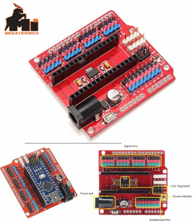 Arduino NANO UNO I/O Expansion Sensor Shield V3.0 RED Module