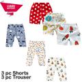 Pack of 6 - Regular use Summer cotton pants shorts 0-18 month old baby girl - Baby nicker -  Bottoms shorts - printed nikers for babies. 