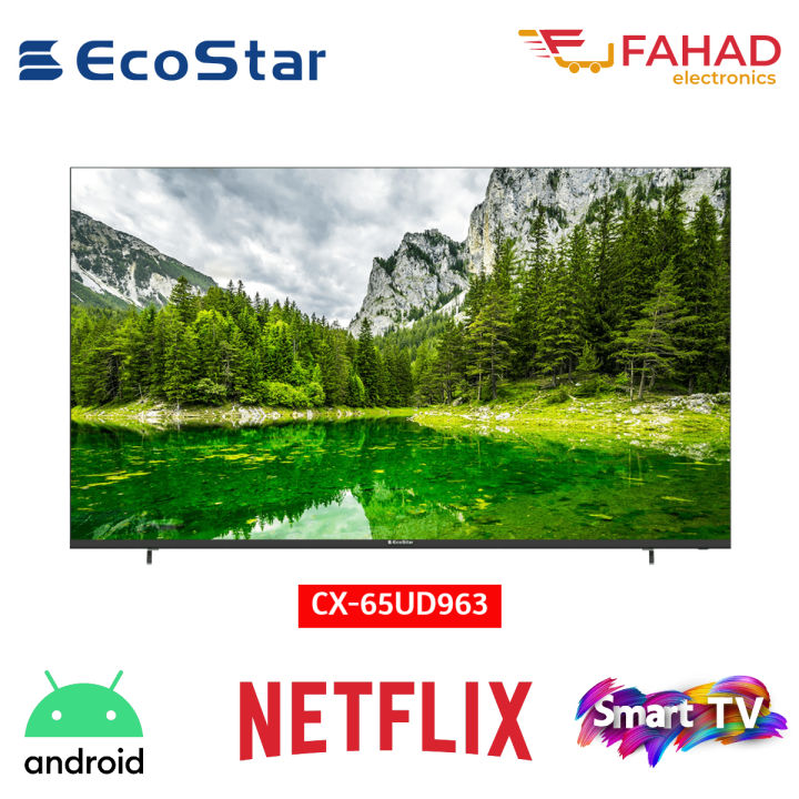 EcoStar 65" Inches LED TV  Android 11 Frameless 4K UHD TV CX-65UD963