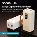 Qtech Q140 Power Bank 50000mAh Fast Charging  22.5W 5 Output Heavy Backup  Best for Load Shedding Travel Long Use. 