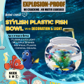 UNBREAKABLE 10" 11L  Aquarium Crystal-Clear Like a Glass Fish Bowl For Pet Hobbyists Decorating Items For Home Crafting Centerpieces Ideal gift item & kid toy for fish enthusiasts (Included Light & Accessories). 