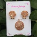 Beautiful Round-Shaped Locket with Matching Earrings- Locket Set for Girls. 
