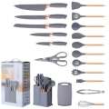 Silicon Kitchen Utensil - Chopping Board With Spoon & Knife Set - 19 Piece Set. 