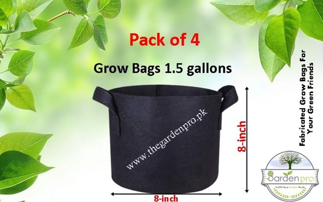Grow Bags | Grow Bag for Plants | Pack of 4| Non Woven Grow Bags |  Fabricated Grow Bags | Daraz.pk