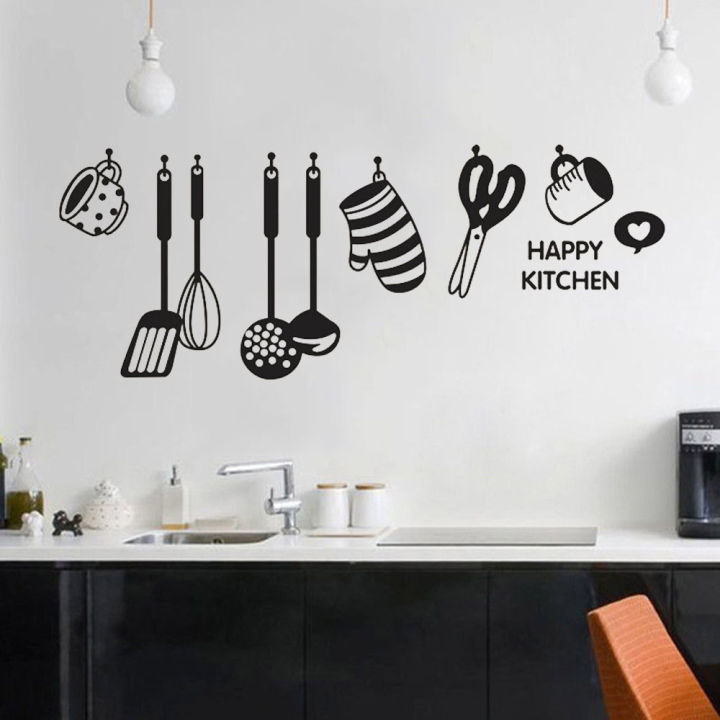 WallsArt Store Happy Kitchen Wall Sticker for Kitchen Decoration