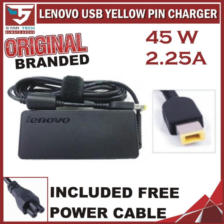 Original Lenovo 45W 20V 2.25A Slim USB Type Yellow Tip Laptop AC Adapter Charger