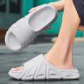 Men Slippers Thick Bottom New Eva Slipper For Men's Sandle Trendy Soft Chappal Light Weight Height Increasing Slides in Grey and Black Non- Slip Footwear for Bathroom. 