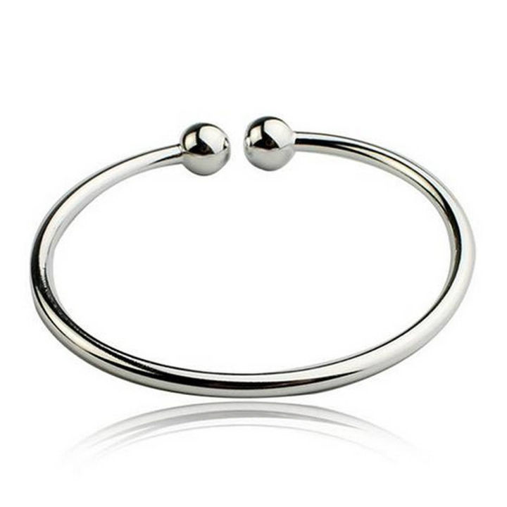Women's Silver Plated Open Hand Cuff Bracelet Simple Garlic Bangle