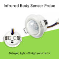 AC220V Emnedded mount PIR Switch Human Body Infrared Detector led Light Switch Adjustable small PIR Motion Sensor. 