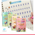 Sank Magic Copybook (4 Books + Magic Pen & 10 Ink Refills) Sank Magic Book for Montessori Children Tracing Handwriting First Preschool Baby Learning Books for Kids - EP. 