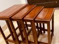 Wooden Table set Chinyoti Solid Sheesham Wood Nesting Tables (Set of 4)لکڑی کی میز کا سیٹ چنیوتی ٹھوس شیشم لکڑی کے نیسٹنگ ٹیبلز (4 کا سیٹ). 