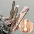 Double-ended Nose Shadow Bronzers Contour Pen with Brush Natural Long-lasting Grey Brown 3D Face Matte Contouring Stick Cosmetic. 