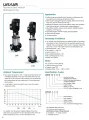 LEO LVR-10-12 , 4000 WATT / 5.5 HP (IE2) ,  VERTICAL MULTISTAGE BOOSTER  / HIGH PRESSURE PUMP , SIZE 1 1/2" X 1 1/2" , THREE PHASE , EURPEON STANDARD. 