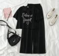 Summer  Crop Top T-shirt and Flapper Trouser Night Suit Set for Women and Girls. 