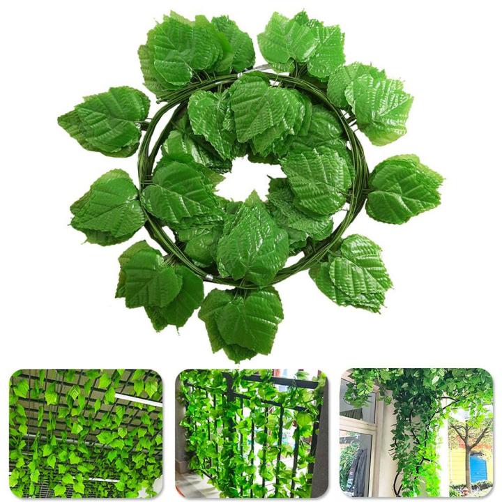 12Pcs Artificial Plant Grape Leaves Hanging Garland Fake Vine Wedding Decoration