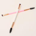 Double Ended Eyebrow Brush Spoolie Brush and Angled Brow Brush Eyelash Brush for Eye Makeup. 