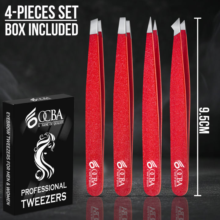 OCBA%20Professional%20Eyebrow%20Tweezers%20Set%20Stainless%20Steel%20Slanted%20Tip%20Tweezers%20for%20Eyebrows%20Plucking,%20Ingrown%20Hair,%20Splinter%20Hair%20and%20Facial%20Hair%20Remover%20Suitable%20For%20Men%20&%20Women%20-%20Image%208