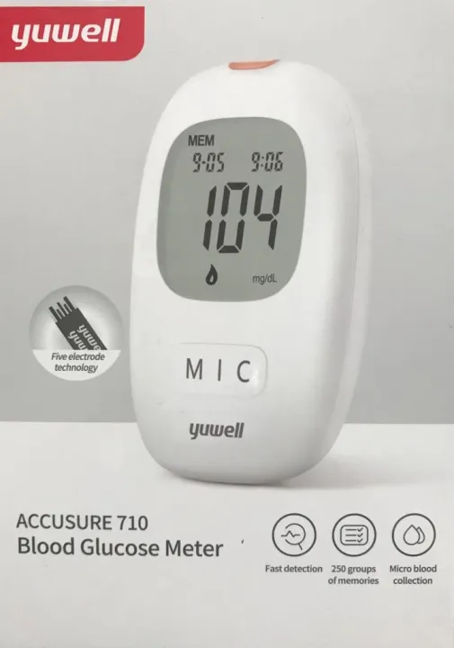 ACCUSURE%20710%20Yuwell%20Blood%20Glucose%20Monitoring%20System%20Gluco%20Meter%20Sugar%20Meter%20with%2005%20strips%20-%20Image%202