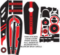 honda 125 cc full bike protection stickers in matt black and glossy black. 
