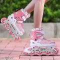 ADJUSTABLE INLINE SKATE SHOES ROLLERS FOR BOYS GIRLS 4 WHEEL SKATE SHOES FOUR WHEELS. 