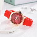 Fashion Women Watches Simple Heart shaped crystal Ladies Quartz Wristwatches Fresh Female Black silicone Clock Kobieta Zegarek. 