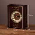 Decorative Book Storage Box Vintage Style Book Storage Box with Clock Large Capacity Decorative Organizer for Home Office Desktop Realistic Fake Book Stack Design Book Lover Gift. 