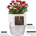 Techmanistan Indoor Plastic Self Watering Flower Pot With Cotton Rope & Container For Water. 