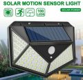 100 LED Solar Wall Lamp All Sides Luminous Motion Sensor Human Induction Courtyard Waterproof Stairs Outdoor Wall Light. 