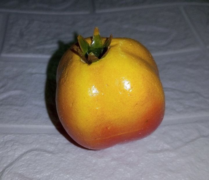 1 Piece - Artificial Pomegranate Fruit - Decorative Pomegranate - Styrofoam Pomegranate - Crafted Thermacol Pomegranates (Artificial Fruits)