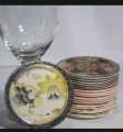 Plates - Small Plates -  Small Plates For Water Glass - Drinking water Glass Cover Plate Pack of 6 [Random Design ]. 