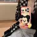 100%new Celebrity Trend+In Stock+COD Cute Cartoon Mickey Squishies Phone Case for IPhone 16 15 14 Plus 13 12 Pro Max Blowing Bubble Protection Soft Silicone Cover. 