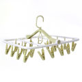 1 Pc Plastic 24 Pins / Clips Laundry Clothesline Clothes Hanging Rack for Clothing Wind-Proof Hook for Drying Undergarments Hanger Baby Cloth Stand Towels & Bras Underwear, Lingerie, Hosiery, Swimsuits and Other Fine Delicate Cloths. 