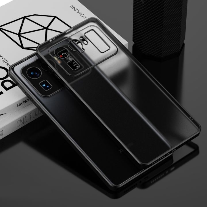 Caisng for Xiaomi Mi 11 Ultra Straight Edge Electroplating Matte Translucent Protective Case Cover