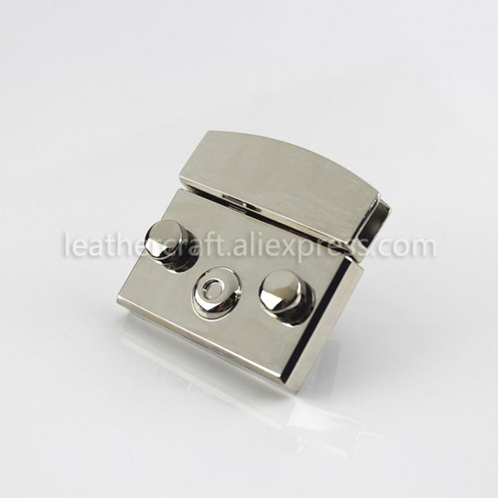 Rectangular Metal Press Push Lock Bag Briefcase Spring Lock Snap Decorative Clasps Closure Leather Craft Diy Hardware Accessory