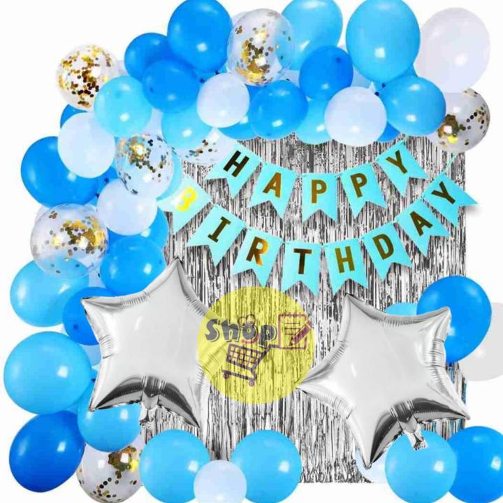 Beautiful Birthday Decoration Set Blue & White Grand Theme for Birthday Girls & Birthday Boys Accessories & Gift Decorations Items