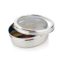 Imported Stainless steel spice box with 7 spice containers with see through lid Medium size masala box. 