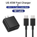 Original PD 45W Charger For Samsung Galaxy S22 S23 S21 S20 Ultra S10 Note 10+ 5G Plus A53 USB Type C Super Fast Charging Cable. 