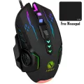 Professional RGB Wired 3600 DPI Competitive Gaming Mouse With Free Pad - 6 Programmable Buttons For Computer & Laptop. 